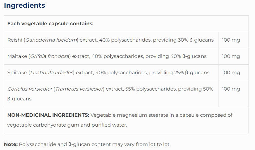 NFH Mushroom Complex SAP 90 Capsules