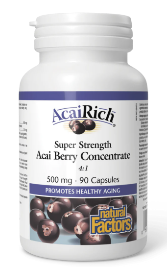 Natural Factors AcaiRich Super Strength Acai Berry Concentrate 500 mg 90 Caspules