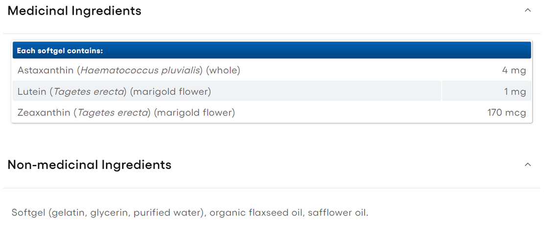 Natural Factors Astaxanthin Plus 4mg 60 Softgels
