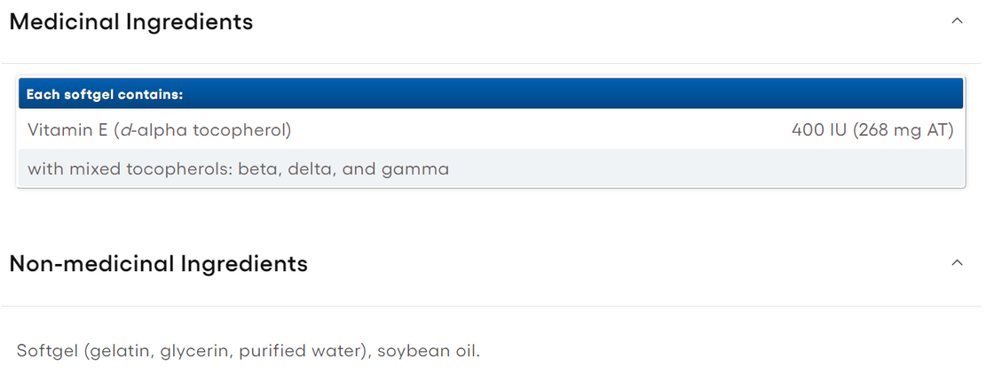 Natural Factors Mixed Vitamin E 400IU 90 Softgels