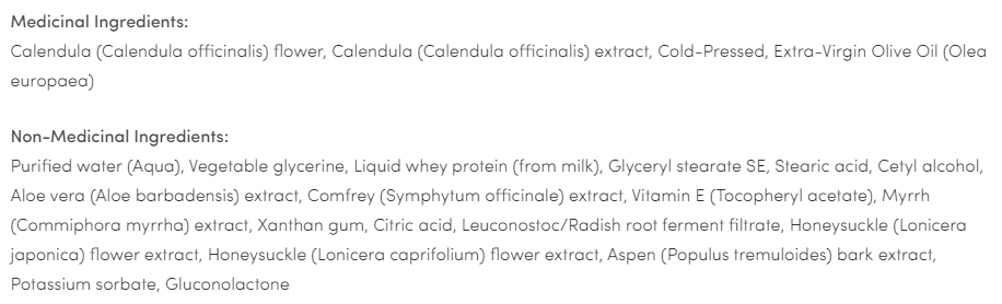 St. Francis Calendula Cream with Vitamin E 60ml ingredients