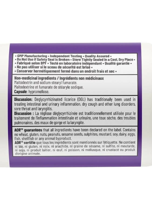 AOR DGL-760 60 Vegi-Caps ingredients