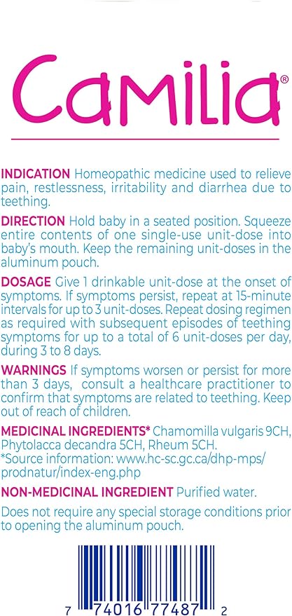 Boiron_Camilia_Teething_ingredients