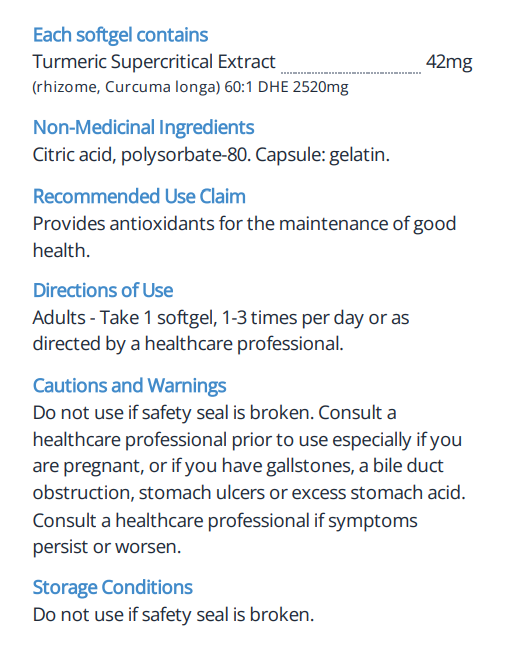 Cyto-Matrix Curcummatrix 90 Softgels ingredients