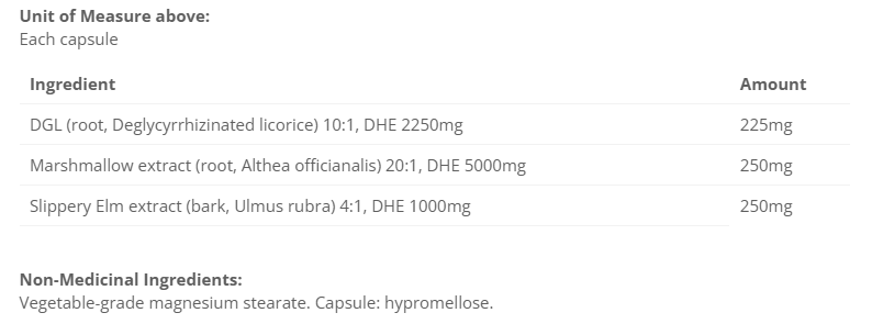 Cyto-Matrix GI Soothe 60VegetableCapsules ingredients 
