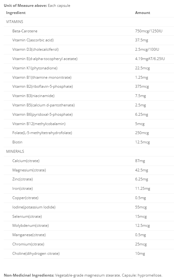 Cyto-Matrix Prenatal Formula 120 vegetarian capsules