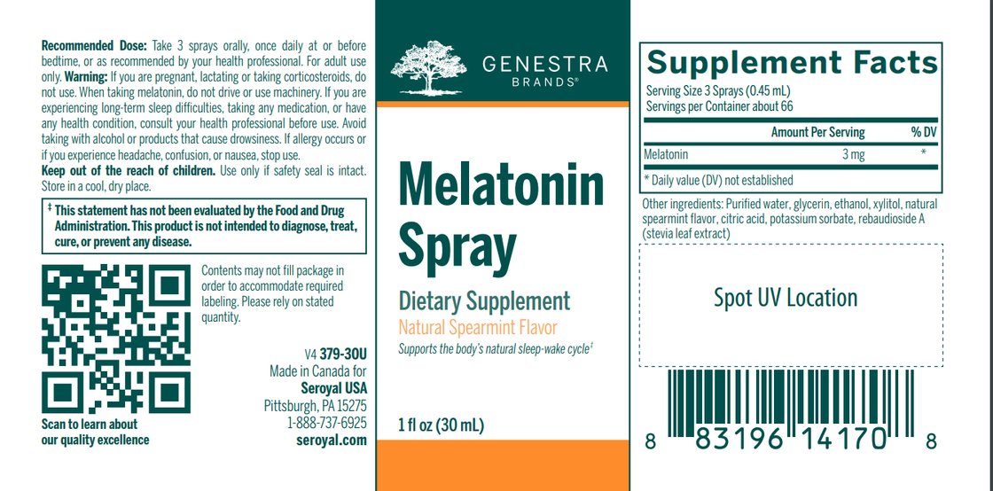 GenestraMelatoninSpray30mL ingredients