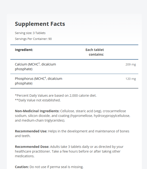 Metagenics Bone Builder Plus 90 capsules ingredients