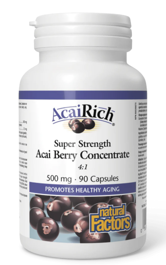 Natural Factors AcaiRich Super Strength Acai Berry Concentrate 500 mg 60 Caspules