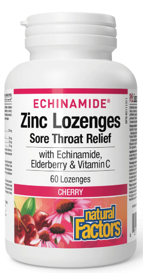 Natural Factors Cherry Zinc Lozenges 60 Lozenges