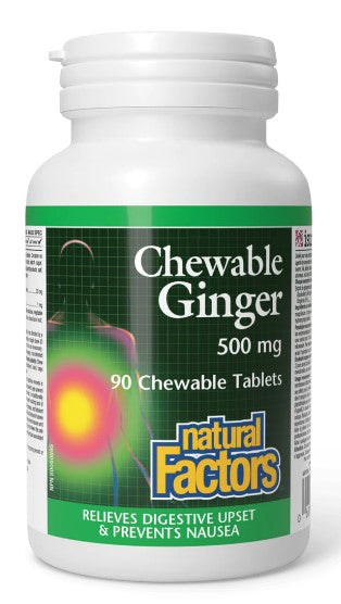 Natural Factors Chewable Ginger 90 Chewable Tablets
