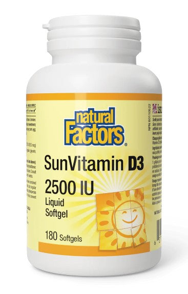 Natural Factors Vitamin D3 2500iu 180 softgels