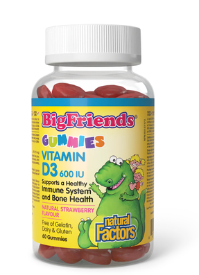 Natural Factors Big Friends Vitamin D3 600 IU 60 Gummies