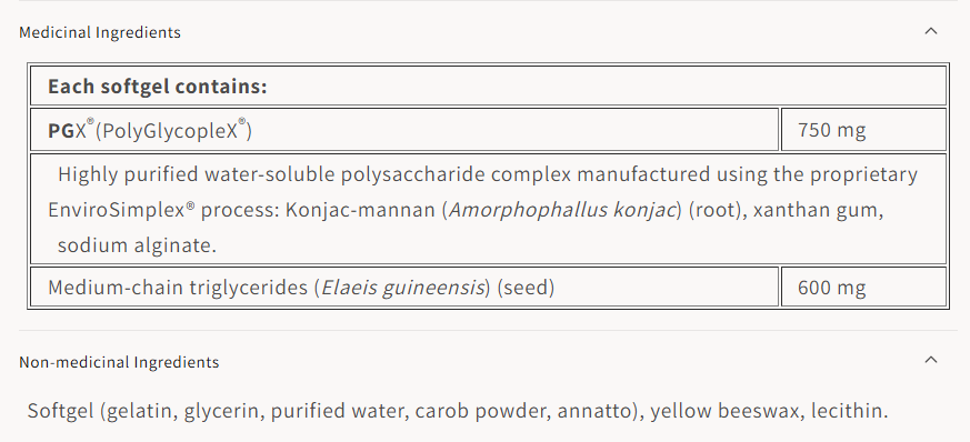 Natural Factors PGX Daily 750mg 120 Softgels