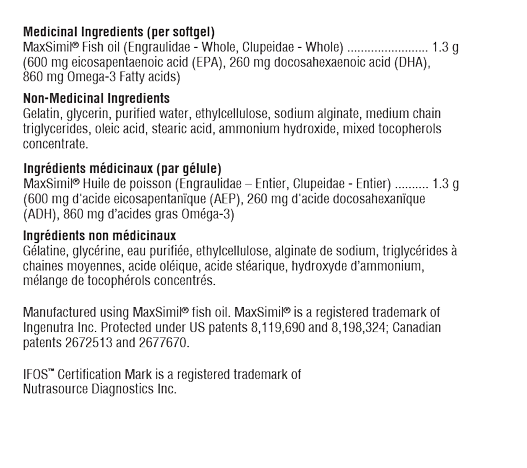 Xymogen Omega MonoPure 650 EC 60 softgels ingredients