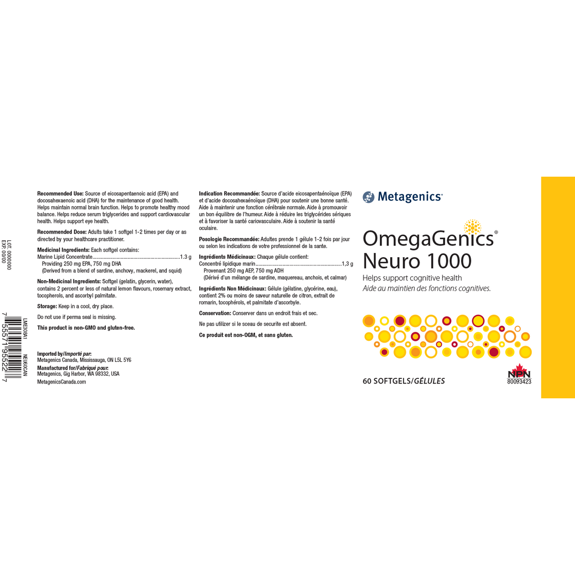 Metagenics OmegaGenics Neuro 1000 60 softgels