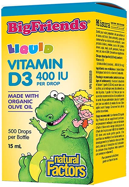 Natural Factors Big Friends Liquid Vitamin D3 400 IU 15ml