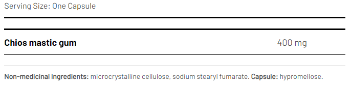 AORMasticaChios120Vegi-Caps Ingredients