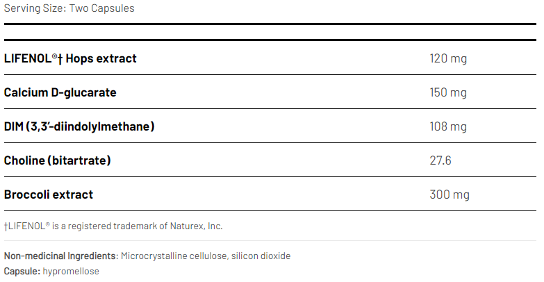 AOR Pro Estro Support 60 vegi-caps ingredients