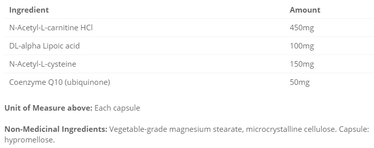 Cyto-Matrix Mito-Matrix 120 Vegetable Capsules ingredients