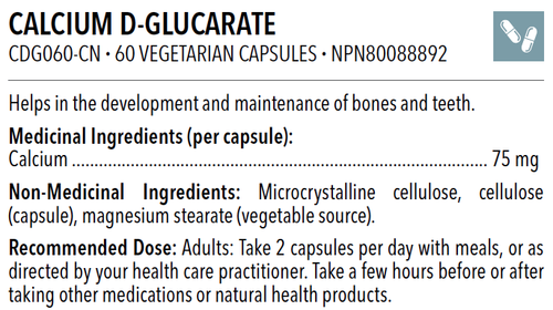 Designs for Health Calcium d-Glucarate 60 Vegetarian Capsules ingredients