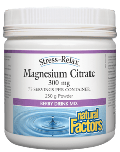 Natural Factors Stress-Relax Magnesium Citrate Berry 250g Powder