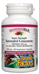 Natural Factors ResveratrolRich Super Strength Resveratrol Concentrate 60 Vegetarian Capsules